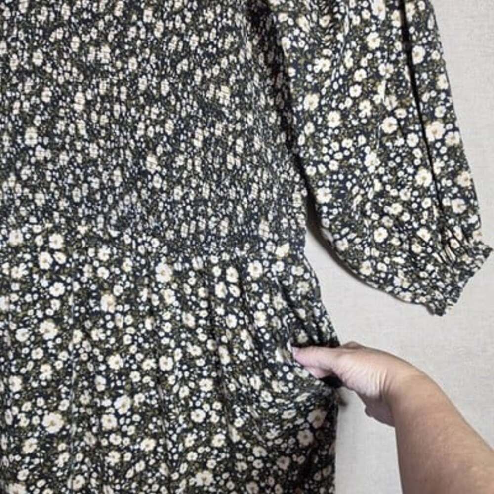 Old Navy Wildflower Floral Tiered Short Sleeve Fit Flare Maxi Dress Sz 4X Black - Picture 4 of 13